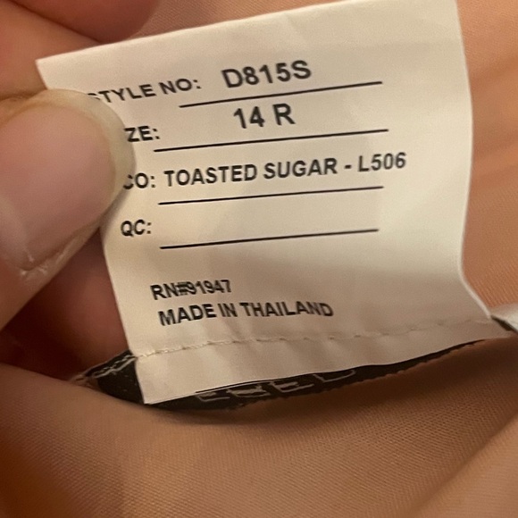 Alfred Sung NWT Draped One Shoulder Satin Maxi Dress w/ Pockets Toasted Sugar - Picture 9 of 10